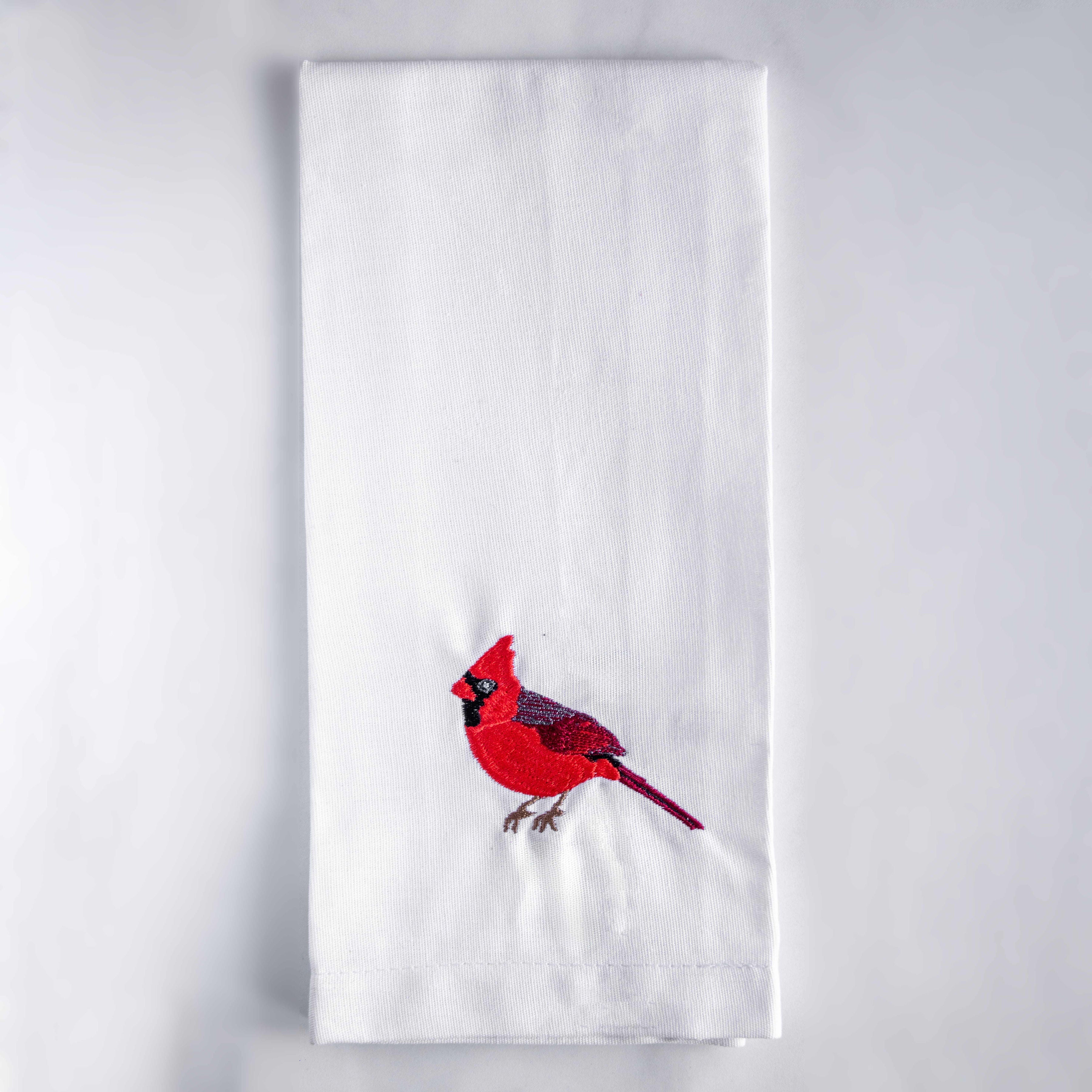 100% Cotton Tea Towels with Bird Embroidery - Kitchen Towels