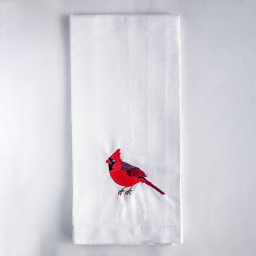 100% Cotton Tea Towels with Bird Embroidery - Kitchen Towels