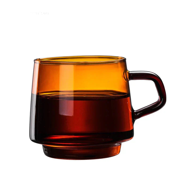 DecorBites™ Glass Coffee Mug: Colorful, Durable, Heat Resistant Cup for Tea, Juice, Milk