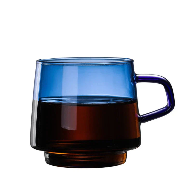 DecorBites™ Glass Coffee Mug: Colorful, Durable, Heat Resistant Cup for Tea, Juice, Milk