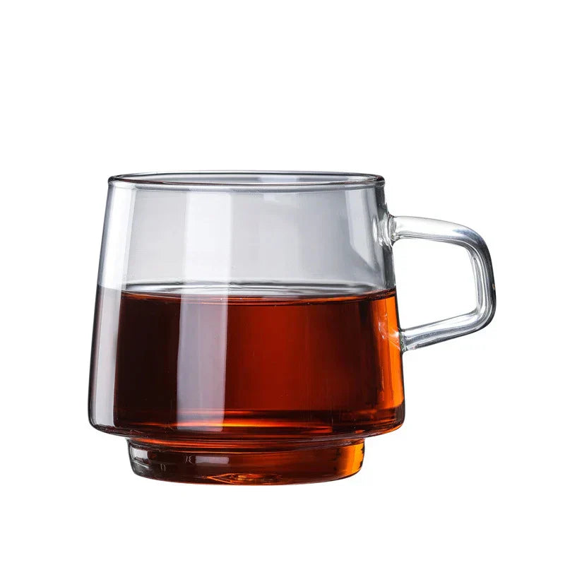 DecorBites™ Glass Coffee Mug: Colorful, Durable, Heat Resistant Cup for Tea, Juice, Milk