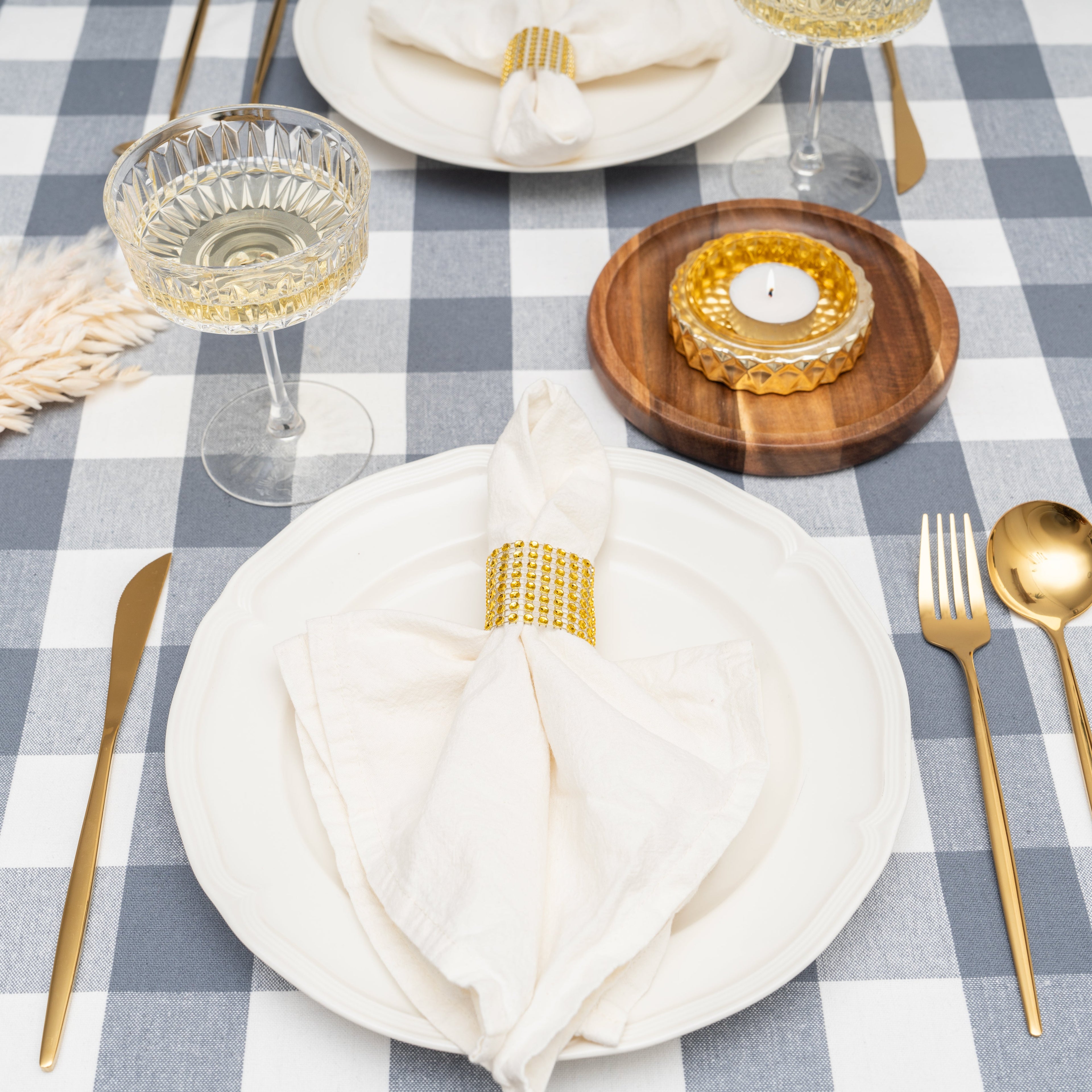 Plaid Linen Tablecloth